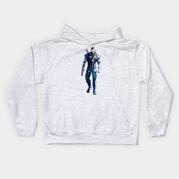 John Shepard - Mass Effect Kids Hoodie by Naumovski